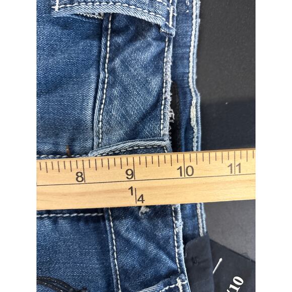 Miss Me Fleur Denim Jeans Women Sz 30x32 Blue Slim Wide Medium Wash Flap Pocket - Picture 7 of 11